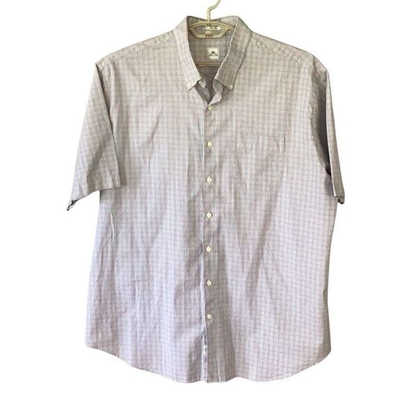 Peter Millar Short Sleeve Button Up Plaid Shirt Men’s XXL 100% Cotton - Picture 2 of 7